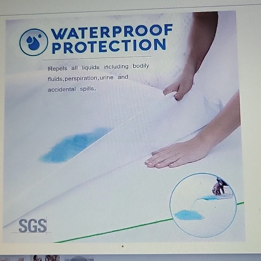 Comficlouds King waterproof mattress protector breathable noiseless white New